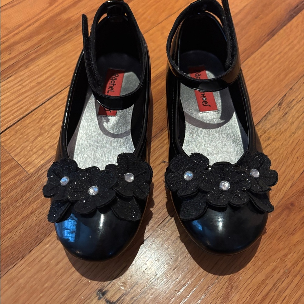 Black Flower Kids Shoes